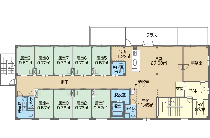 グループホームアムール平野 間取図