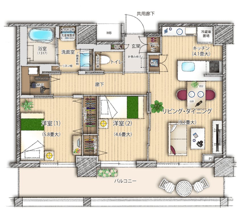 グランクレール芝浦シニアレジデンス 間取図