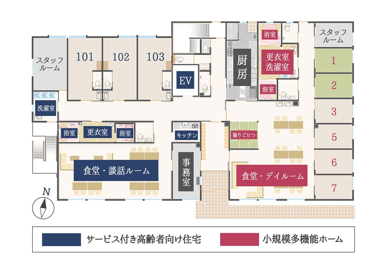 サービス付き高齢者向け住宅さくらいふ六軒屋 間取図