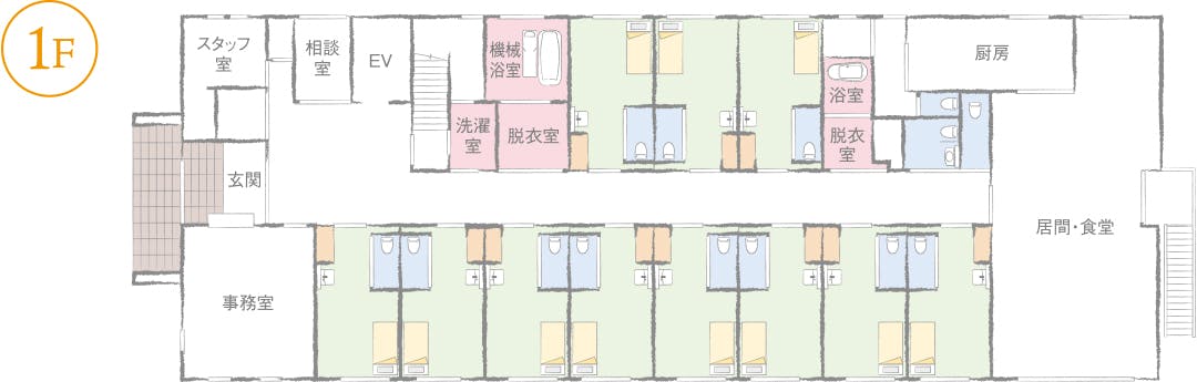 ナーシングホームしらゆりケア 間取図