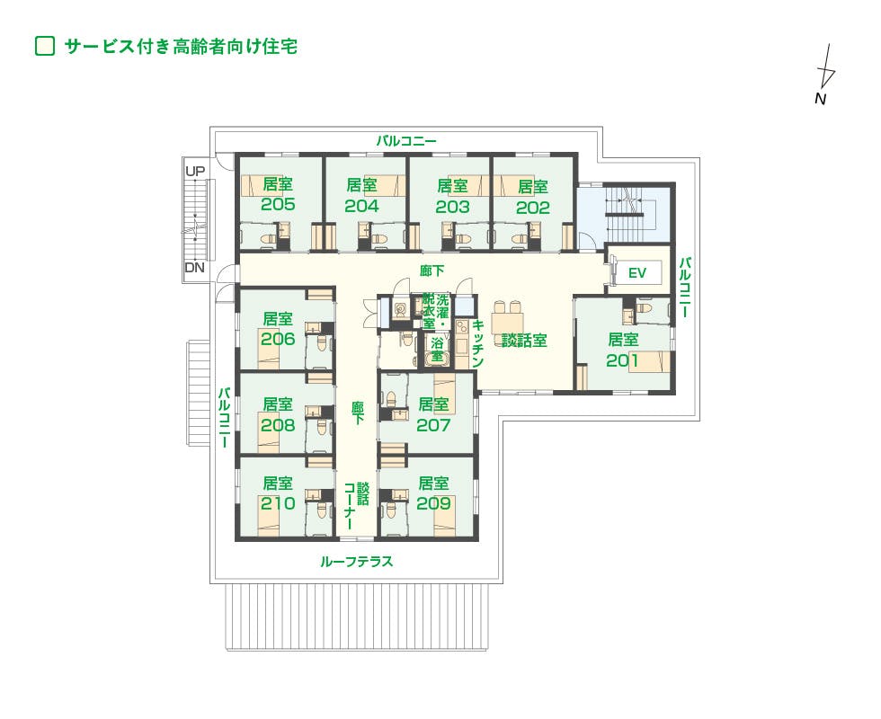 エイジフリーハウス神戸霞ヶ丘 間取図