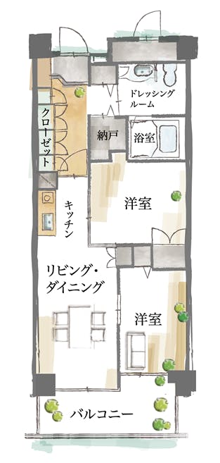 中銀ライフケア横浜希望ケ丘 間取図