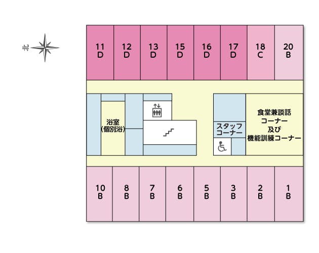 介護付き有料老人ホームツクイ・サンシャイン仙台 間取図