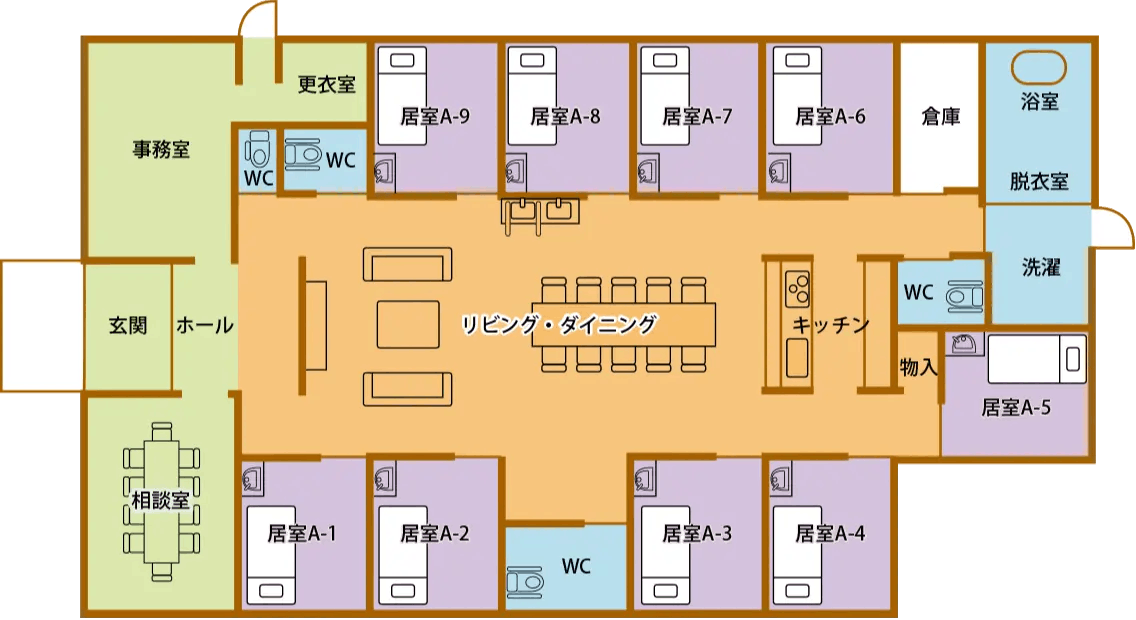 グループホーム前後 間取図