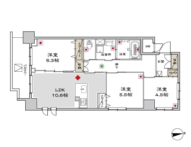 マストクレリアン神楽坂 間取図