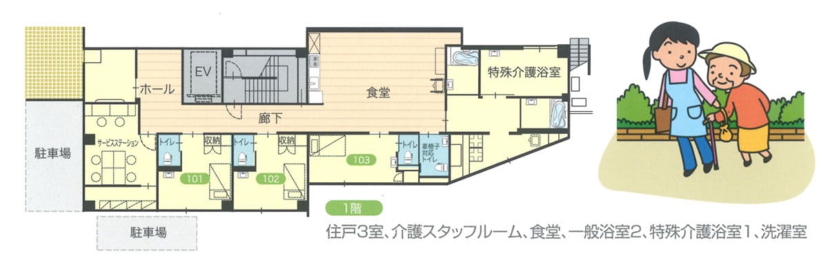 医療法人社団温新会ケアハウスアダージョ 間取図