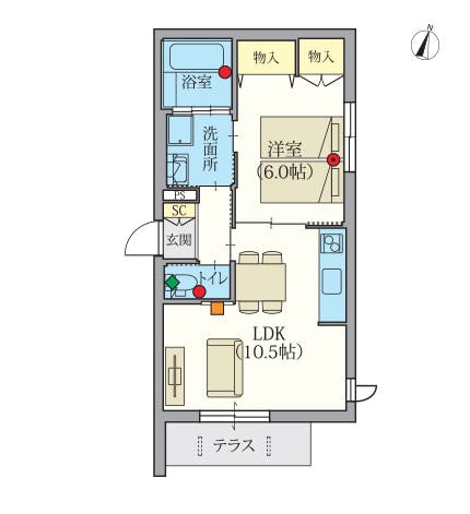 ヘーベルVillage高砂壱番館 間取図