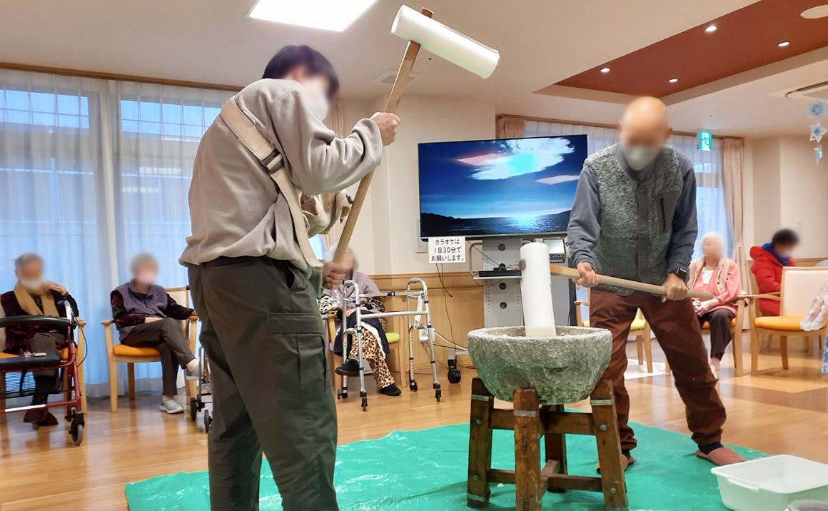 介護付有料老人ホームプレザンメゾン西広島 餅つき大会