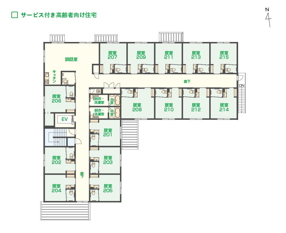 エイジフリーハウス名古屋篠の風 間取図