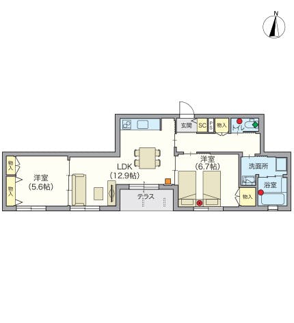 ヘーベルVillage住吉 間取図