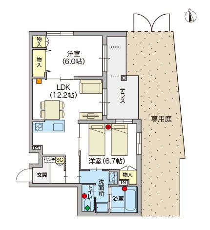 ヘーベルVillage鷺ノ宮 間取図