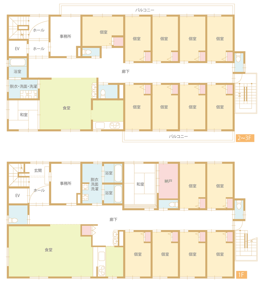 グループホームこころ比良 間取図