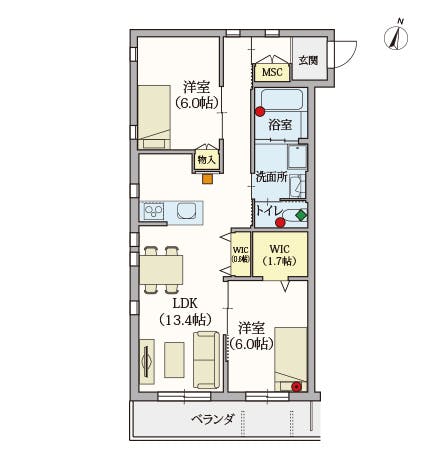 ヘーベルVillage湘南台 間取図