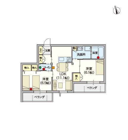 ヘーベルVillage十日市場 間取図