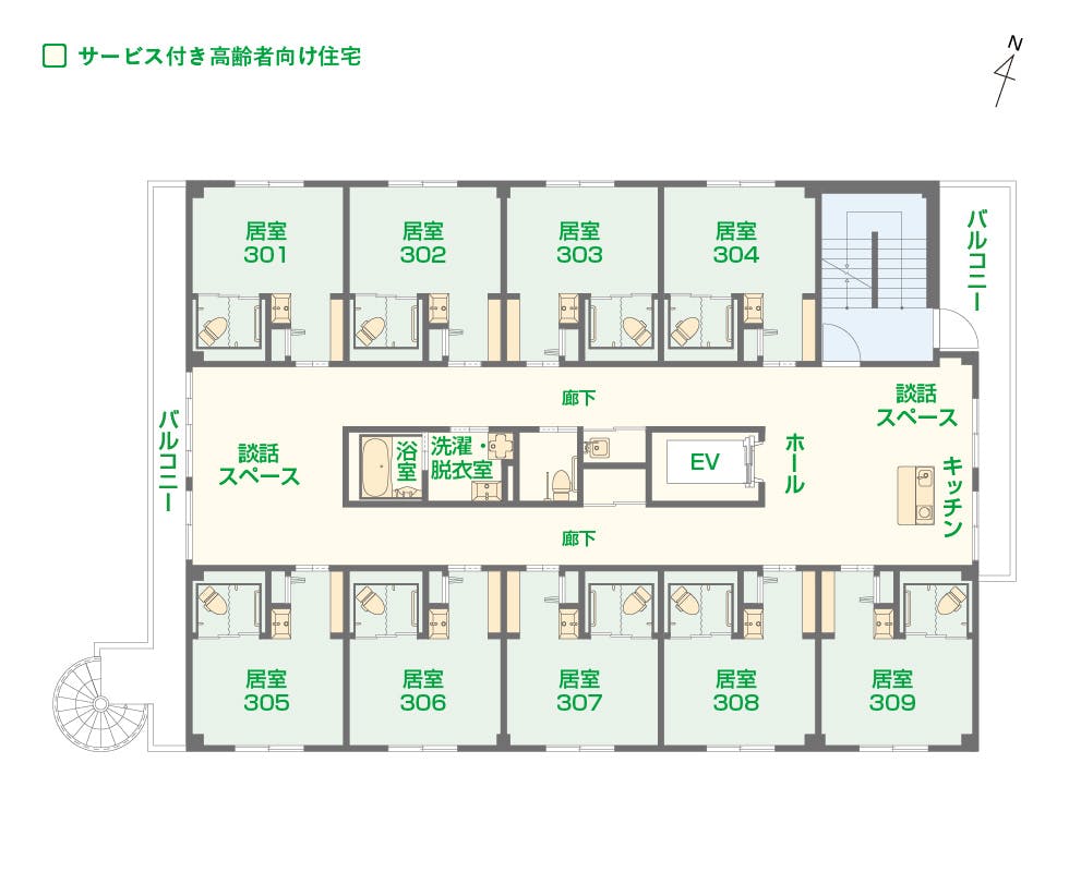 エイジフリーハウス枚方津田 間取図