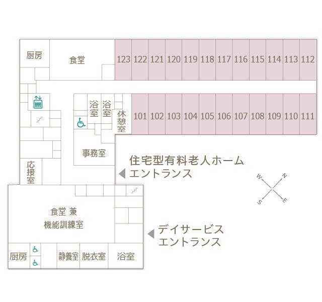 ツクイ・サンフォレスト千葉稲毛 間取図