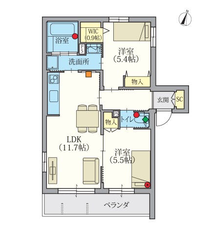 ヘーベルVillage高砂壱番館 間取図