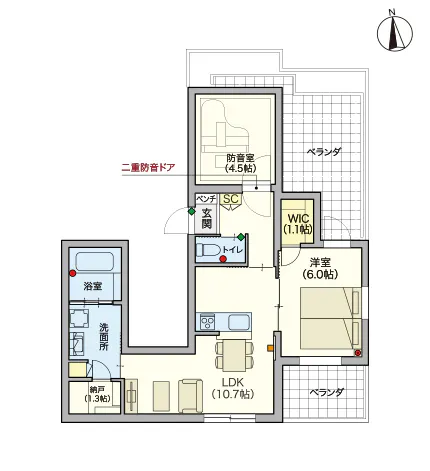 ヘーベルVillage世田谷砧 間取図