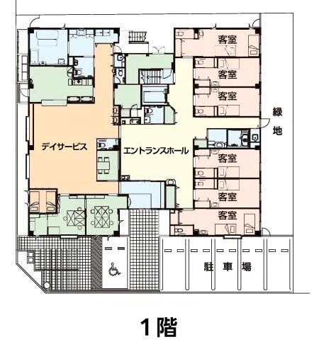 デイサービス・生活支援サービス付き高齢者向け住宅ラポール壱番館 間取図