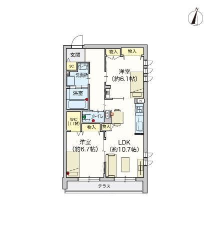 ヘーベルVillage中央林間 間取図