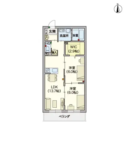 ヘーベルVillage熊野前 間取図