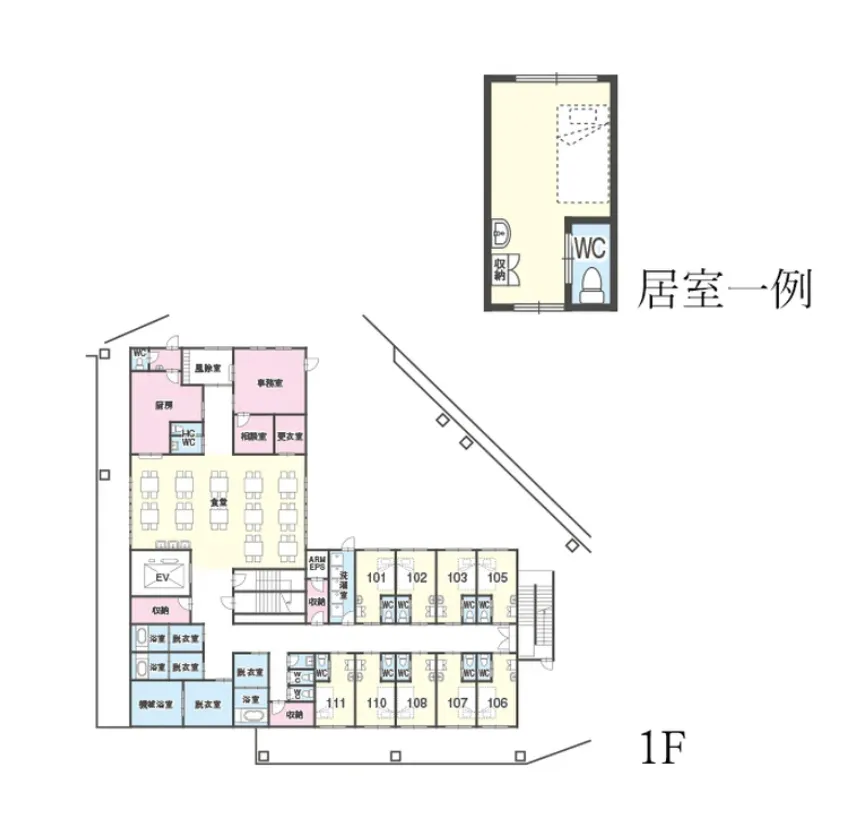 有料老人ホーム ハピネスだりあの里 間取図