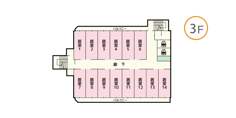 ケアホーム俊徳道 間取図