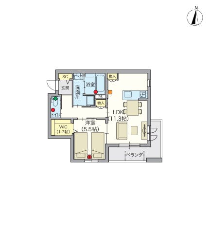 ヘーベルVillage住吉 間取図