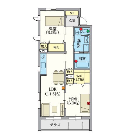 ヘーベルVillage駒込 間取図