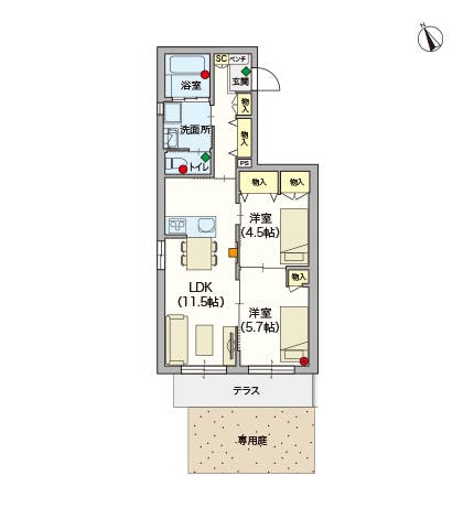 ヘーベルVillage調布飛田給 間取図