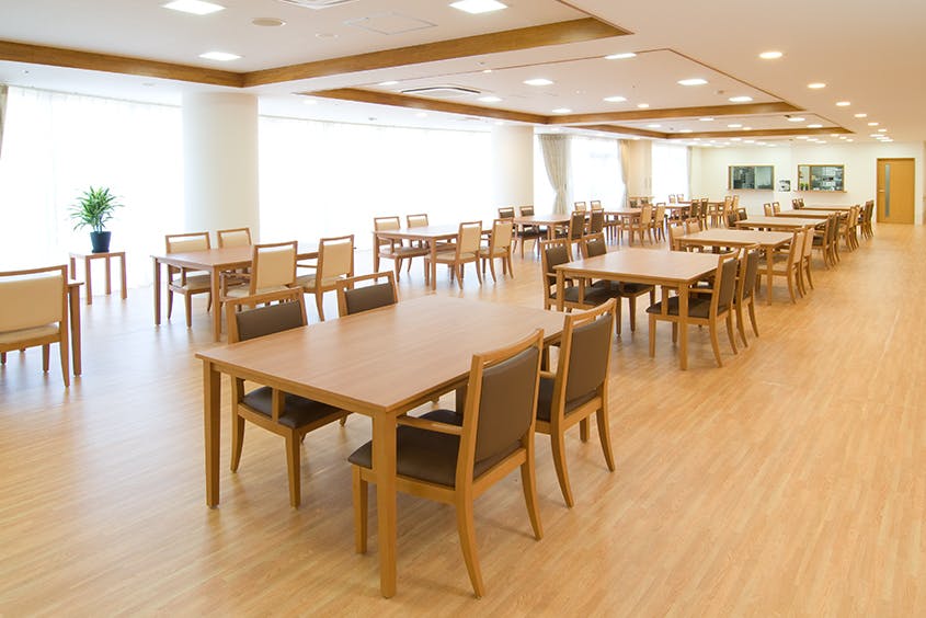 ここち野田 1F リビングルーム兼食堂兼機能訓練室