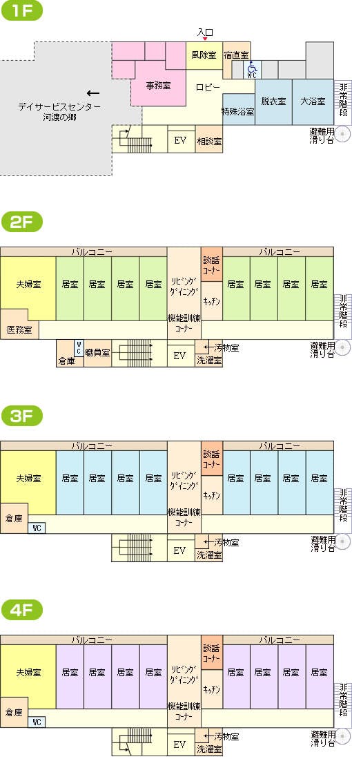 介護付有料老人ホーム河渡の郷 間取図