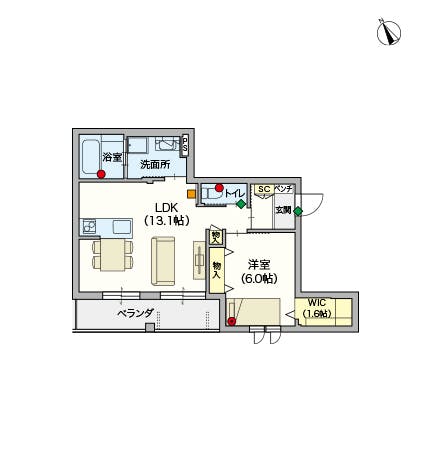ヘーベルVillage方南町 間取図