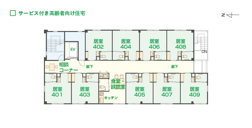 エイジフリーハウス京都四条大宮 間取図