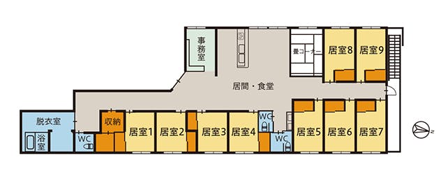 ツクイ富山萩原グループホーム 間取図