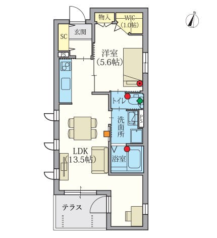 ヘーベルVillage高砂壱番館 間取図