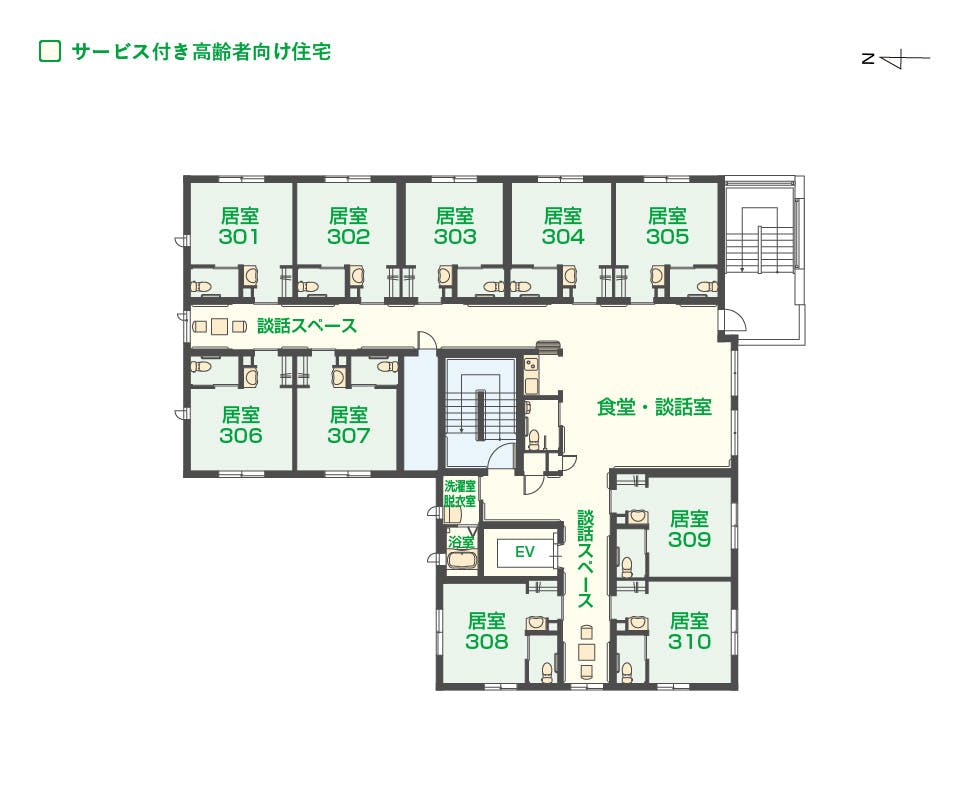 エイジフリーハウス京都桂川 間取図