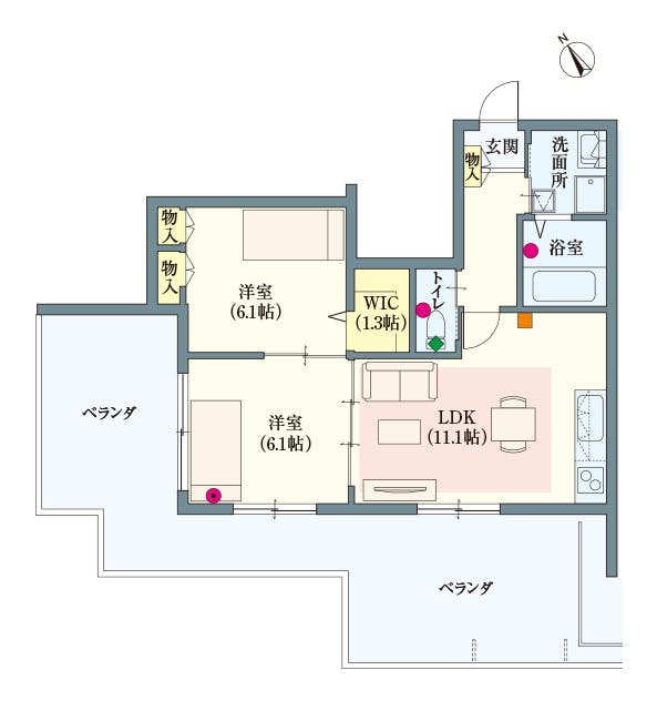 ヘーベルVillage千歳烏山 間取図