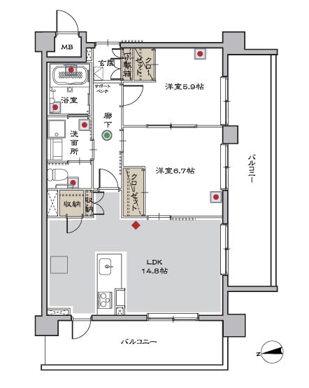 マストライフ古河庭園 間取図