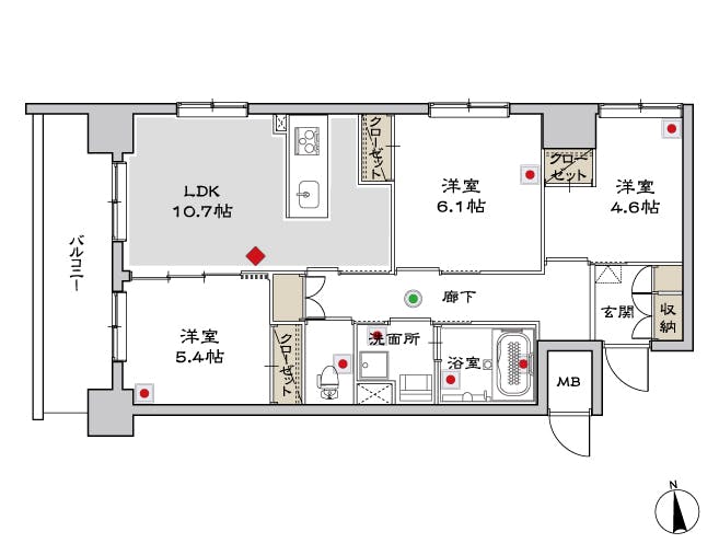 マストクレリアン神楽坂 間取図