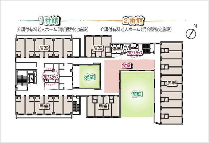 介護付有料老人ホームオアシス１･２番館 間取図