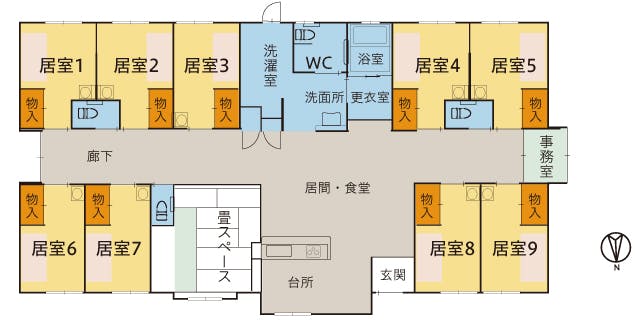 ツクイ袋原グループホーム 間取図