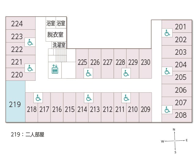 ツクイ・サンフォレスト名古屋緑 間取図