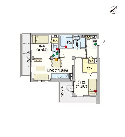 ヘーベルVillage相模大野 間取図