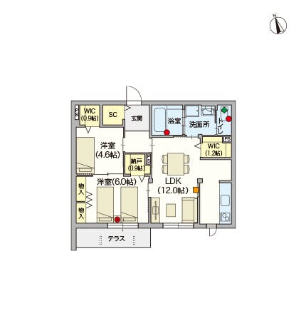 ヘーベルVillage十日市場 間取図