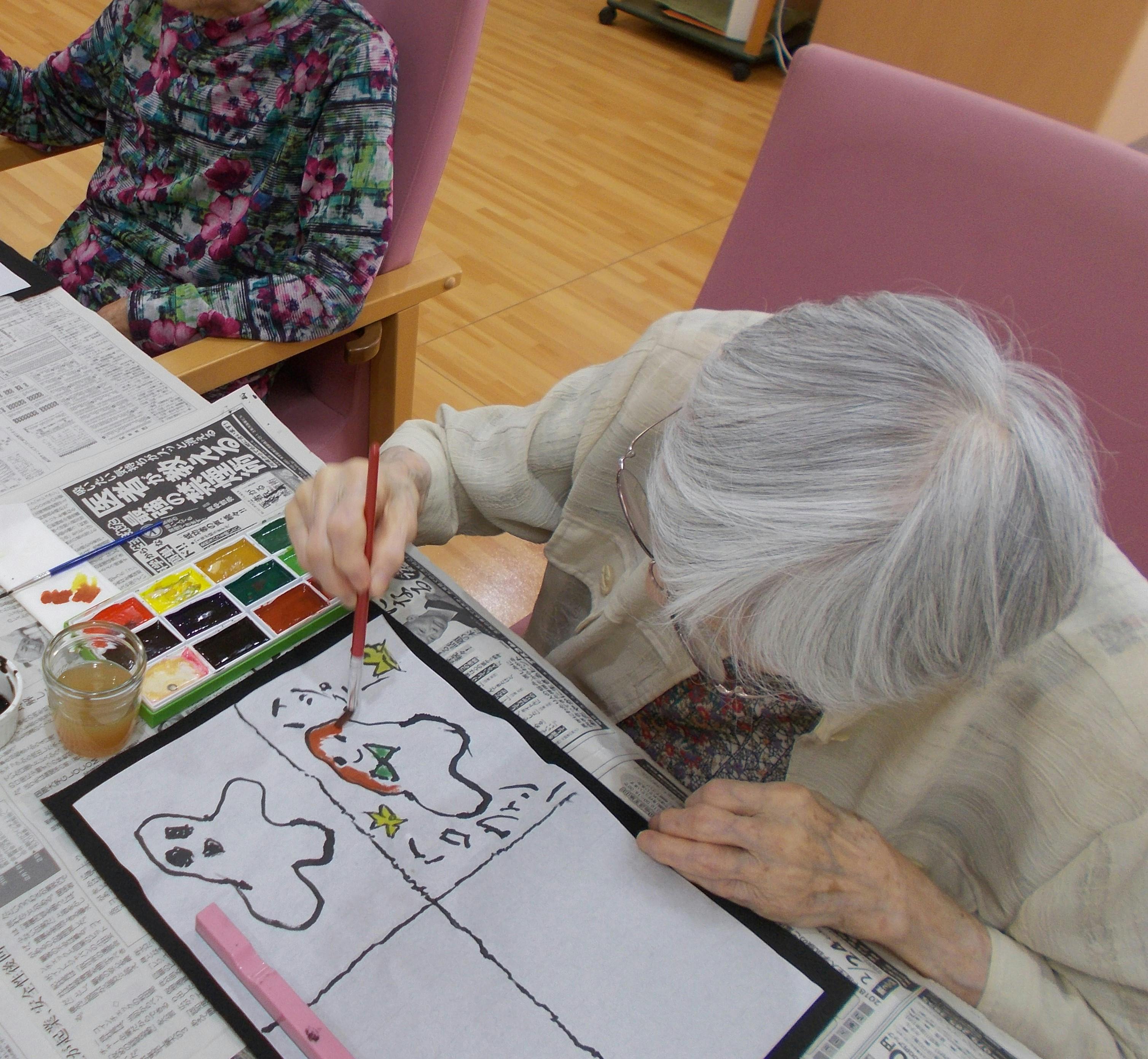 ニチイケアセンター神戸摩耶 習字クラブと絵手紙