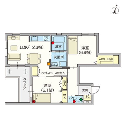 ヘーベルVillage世田谷1丁目 間取図