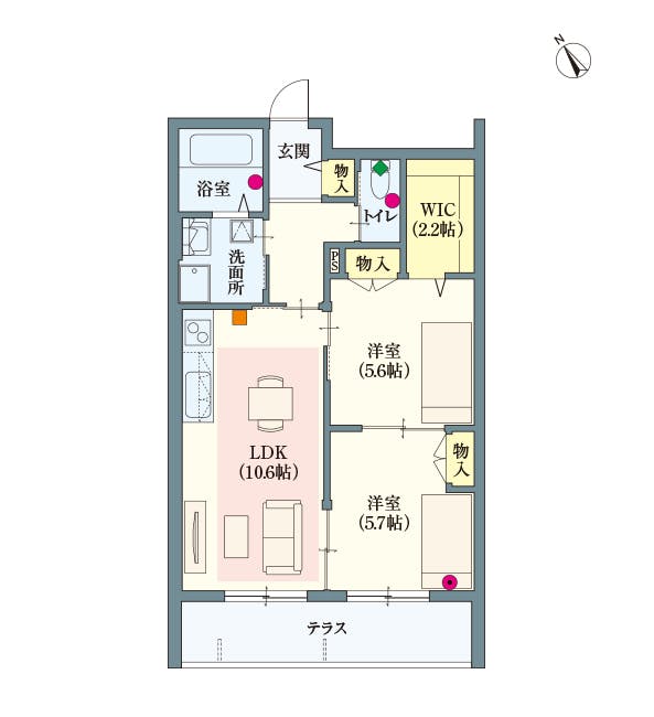 ヘーベルVillage千歳烏山 間取図