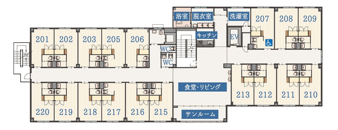 サービス付き高齢者向け住宅さくらいふ池場 間取図