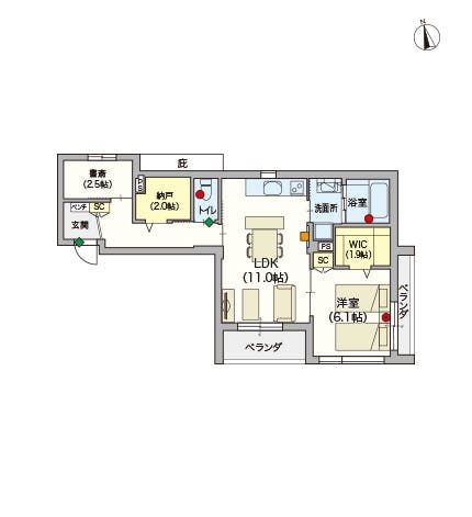 へーベルVillage府中若松 間取図